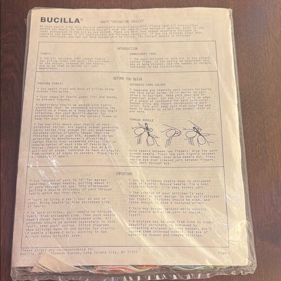 Bucilla Springtime trellis 16 in.² pillow, Needlecraft Kit - Picture 2 of 5